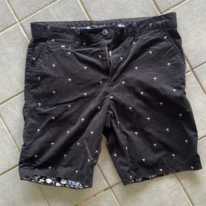 Denim and flower mens shorts size 34